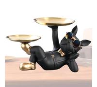 Pzuryhg Dog Key Holder, Bulldog Key Tray, Resin Dog Figurine, French Bulldog Accessories, Decorative Dog Key Holder, Sculpted Dog Ornaments, Pet Themed Key Organizer, Holiday Dog Figurine