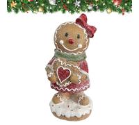Pzuryhg Gingerbread Statues, Small Christmas Sculpture, Resin Gingerbread Man Shape Figurine Ornament For Display Cabinet, Desk, Coffee Table, Window Sill, Mantel, And Bookshelf Holiday Decoration