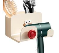 Pzuryhg Hair Dryer Hanger Organizer, Cute Wall-Mounted Hair Dryer Rack, ABS Safe And Harmless Storage Tool for Dormitory, Family Bathroom, Hotel, Guesthouse, 16x13.7x9.9cm Space-Saving