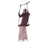 Pzuryhg Halloween Prop, Spooky Light-Up Animated Decoration, Life Size 55 inch Hanging Ghost Figure with Sound Effect for Yard Party Window Lawn Indoor Haunted House Scene, Creepy Horror Skeleton