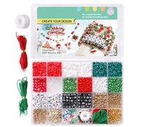 Pzuryhg Handmade Bracelet Making Kit, 19x13x1.8cm Acrylic and PP Beads Set, Jewelry Craft Kit with Letter Beads for Kids, Fun Gift for Birthday, Christmas, Thanksgiving, and Children's Day