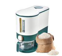 Pzuryhg Kitchen Rice Container, Household Cereal Dispenser, 5kg/10kg Grain Storage Bucket, Dry Food Dispenser with Lid and with Measuring Cup, Large Capacity Kitchen Dispenser for Grains