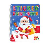 Pzuryhg Paint By Sticker Books, Christmas-Themed Reusable Sticker Craft Book, 24x21x4cm Educational Activity for Kids Ages 4-6, Fine Motor Skill Toy for Boys and Girls, Creative Holiday Art Projects