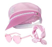Pzuryhg Ship Captain Hat, Yacht Captain Costume Set, Canvas & Polyester Material, Accessories With Sunglasses & Scarf, Dress Up Cosplay Accessories For Women, 57-60cm/22.44-23.62 In