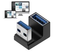 Pzuryhg USB 3.0 Adapter - Right Angle A Male to Female, 10Gbps High Speed Extension with Gold Plated Contacts, Slim Low Profile Design Ideal for Laptop PC TV Stations