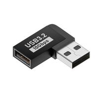 Pzuryhg USB 3.0 Adapter - Right Angle A Male to Female, 10Gbps High Speed Extension with Gold Plated Contacts, Slim Low Profile Design Ideal for Laptop PC TV Stations