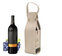 Pzuryhg Wine Tote PU Leather Wine Holder Wine Carrying Case Wine Carrier With Handle Liquor Bottle Carrier Travel Wine Bag Portable Wine Pouch Stylish Wine Storage Wine Bag Insulated Wine Carrier