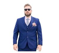 PZUYBZQ Abito Uomo 2 Pezzi, Giacca E Pantaloni Da Sposa, Completi Taglie Forti Per Uomo, Con Boutonniere Di Rose E Bouquet Da Polso Di Rose(Royal Blue A3,5XL)