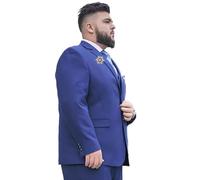 PZUYBZQ Abito Uomo Taglie Forti 2 Pezzi, Completo Giacca E Pantaloni Da Matrimonio Formale Leggero Estivo, Con Spilla Girevole A Forma Di Fiocco Di Neve(Royal Blue A1,7XL)