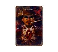PZXXUEHY Django Unchained Movie PosterWall Decor Art Metal Tin Poster Modern Bar Decorations30x20cm