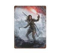 PZXXUEHY Poster con videogioco Rise of The Tomb Raider, decorazione da parete, poster in metallo moderno, decorazione per bar, 40 x 30 cm