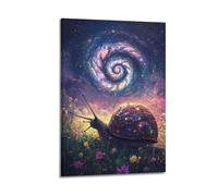 PZXXUEHY Poster di Star Shell Snail Tra Fiori Colorati, Quadro Decorativo su Tela Poster Stampa Moderna per Famiglia Camera da Letto Poster Decorativo 40 x 60 cm