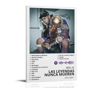 PZYASX Anuel AA Las Leyendas Nunca Mueren - Poster impermeabile da parete su tela, adatto per ufficio, camera da letto, soggiorno, poster 20 x 30 cm, stile cornice