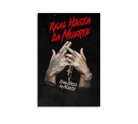 PZYASX Anuel AA Real Hasta La Muerte - Poster impermeabile da parete, su tela, adatto per ufficio, camera da letto, soggiorno, poster 20 x 30 cm, senza cornice