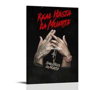PZYASX Anuel AA Real Hasta La Muerte - Poster impermeabile da parete, su tela, adatto per ufficio, camera da letto, soggiorno, poster 20 x 30 cm, stile cornice