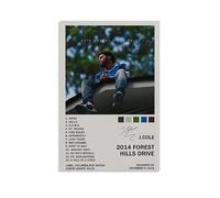 PZYASX J. Cole 2014 Forest Hills Drive, poster impermeabile da parete su tela, adatto per ufficio, camera da letto, soggiorno, poster 50 x 75 cm, senza cornice