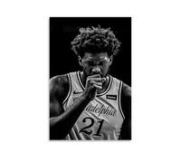 PZYASX Joel Embiid - Poster impermeabile da parete, su tela, adatto per ufficio, camera da letto, soggiorno, 30 x 45 cm, senza cornice