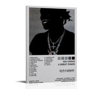 PZYASX Ken Carson - Poster da parete impermeabile su tela, motivo: "A Great Chaos", adatto per ufficio, camera da letto, soggiorno, poster 20 x 30 cm, con cornice