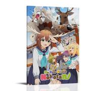 PZYASX Nokotan - Poster impermeabile su tela, motivo: My Deer Friend, adatto per ufficio, camera da letto, soggiorno, poster 60 x 90 cm, con cornice