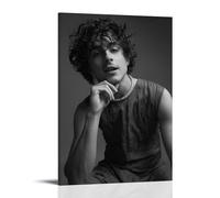 PZYASX Timothée Chalamet - Poster da parete impermeabile, su tela, adatto per ufficio, camera da letto, soggiorno, poster, 30 x 45 cm, con cornice