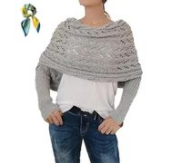 PZZPPU Multifunctional Scarf with Sleeves,Women's Shrug,Knitted Cable Wrap for Women,Scarf with Sleeves Crochet Pattern