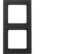 Hager Q.3 - Cornice 2 moduli Antracite e velluto