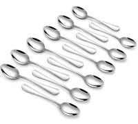 Q&A Cucchiaini da Caffè Inox, 12 Pezzi, 10,4 cm, Argento | Acciaio inox SUS304, finitura a specchio, bordi levigati, per caffè, tè, dessert, yogurt, lavabile in lavastoviglie