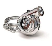 Q&A Portachiavi Turbo,Portachiavi Turbo Con Suono,Ricaricabile Led Portachiavi Mini,USB Portachiavi Turbocompressore,Portachiavi Turbo Macchina/Portachiavi Turbo Suono Per la Deco,regali (Silver)