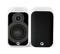 Q ACOUSTICS Coppia di altoparlanti compatti da scaffale 5010, bianco satinato, driver medio/basso da 11,4 cm, tweeter da 1", altoparlanti TV per sistema audio surround, giradischi in vinile Hi-Fi