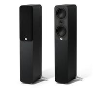 Q ACOUSTICS 5040 - Altoparlante singolo da pavimento nero satinato, driver medio/basso da 12,7 cm, tweeter da 1", altoparlanti TV per sistema audio surround, altoparlanti per giradischi in vinile
