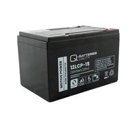 Q-Batteries 12LCP-15 / 12V - 15Ah batteria al piombo acido tipo AGM - Deep Cycle VRLA connessione a vite M5