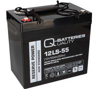Q-Batteries 12LS-55/12V - 55Ah Batteria Piombo Standard-Typ AGM Vrla 10 Anni Typ