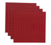 Q-Bricks Piastre Classiche da Costruzione | 20x20 Nodi | 16 * 16 cm | Compatibile con la Maggior Parte dei Marchi | 4 PEZZI nel Set | Colore: Marrone Rosso