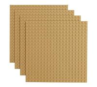 Q-Bricks Piastre Classiche da Costruzione | 20x20 Noppen | 16 * 16 cm | Compatibile con la Maggior Parte dei Marchi | 4 PZ. nel Set | Colore: Giallo Sabbia