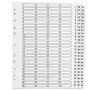 Q-Connect 1-75 Index - Scheda rinforzata multiforata con linguetta trasparente A4, colore: Bianco