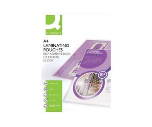 Q-Connect A4 Sticky-Backed Laminating Pouches 125 Micron KF24056 - Pack of 25 1