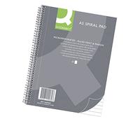 Q-Connect Blocco note a spirale, formato A5, a righe, 80 fogli, 160 pagine, blocco note a spirale, blocco note scolastico