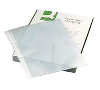Q-Connect Buste forate formato A4, 50 micro, a buccia d'arancia (confezione da 100)