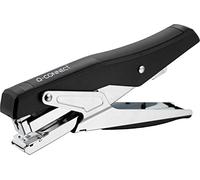 Q-Connect - Cucitrice metallizzata e nera a pinza morbida al tatto capacità 25 fogli graffette 24/6 e 26/6