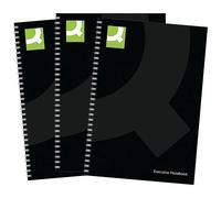 Q-Connect Hardback Wirebound Book, A5, Black, Pack of 3 1 Black