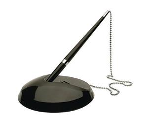 Q-Connect KF00233 Reception Pen with Chain and Base,Blue,Black 1 count
