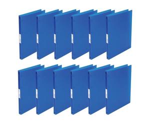 Q-Connect KF02918 - Raccoglitore ad anelli, formato A4, 4 anelli, 16 mm, in pellicola PP trasparente, dorso da 22 mm, sottile, 12 pezzi, colore: blu trasparente