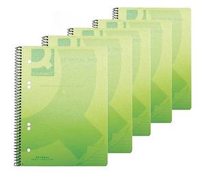 Q-CONNECT kf10034 - Quaderno a spirale, formato A5, in polipropilene, trasparente 5 verde