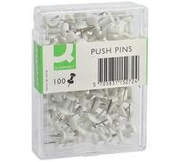 Q-Connect KF15272 Bacheca Spilli, 10mm Ø x 11mm, Bianco, Confezioni da 100