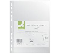 Q-Connect KF15632 - Buste trasparenti a grana A4-100 pezzi/grana superiore aperte, formato A4-100 micron