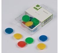 Q-Connect Magneti per Lavagna Bianca 20 mm, Assortiti, 6 pezzi, Magneti per Note, Ufficio e Planning KF02040