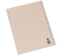 Q-Connect Manilla KF26011 - Set di 20 indici A-Z, forati, formato A4, colore: Marrone chiaro