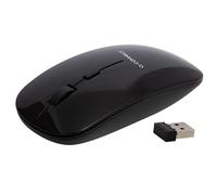 Q-Connect Mouse senza fili/2,4 GHz con ricevitore USB/per mancini e destrimani/compatibile con PC, Mac, Laptop/Windows, Linux, Chrome/Tasti silenziosi/colore: Nero