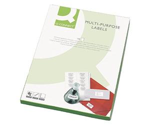 Q-Connect Multi-Purpose Label 199.6x289mm 1 per A4 Sheet Pack of 100 White
