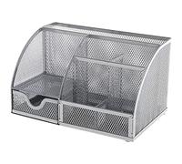 Q-Connect - Organizer curvo da scrivania, colore: Argento